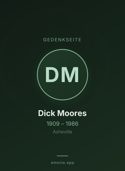 Gedenkportrait von Dick Moores