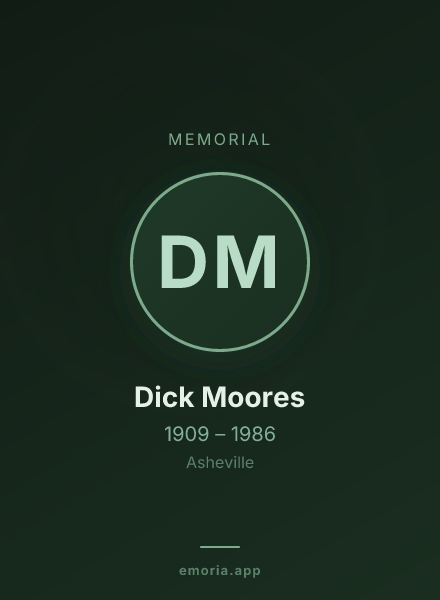 Memorial portrait of Dick Moores