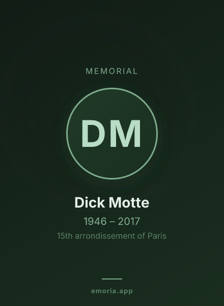 Memorial portrait of Dick Motte