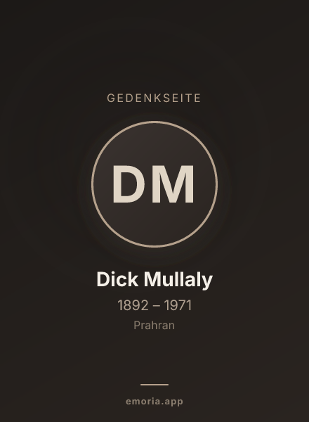 Gedenkportrait von Dick Mullaly