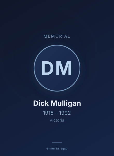 Memorial portrait of Dick Mulligan