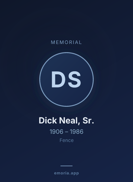 Memorial portrait of Dick Neal, Sr.