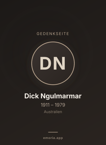Gedenkportrait von Dick Ngulmarmar