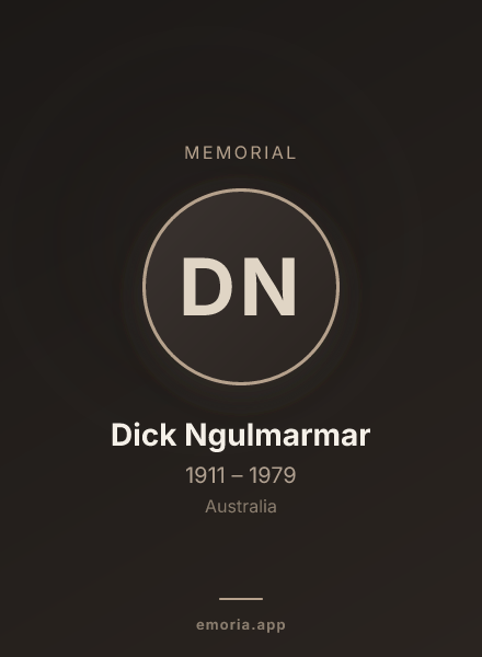 Memorial portrait of Dick Ngulmarmar