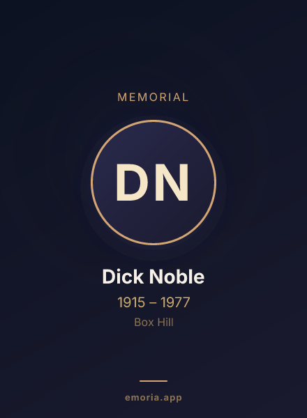 Memorial portrait of Dick Noble