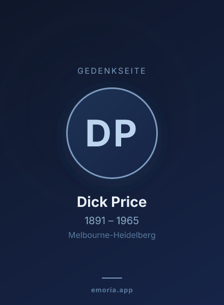 Gedenkportrait von Dick Price