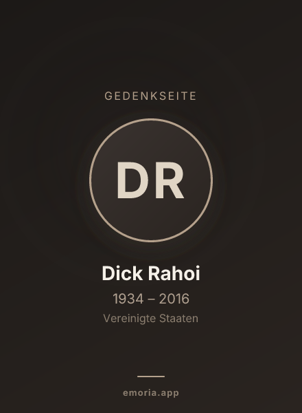 Gedenkportrait von Dick Rahoi