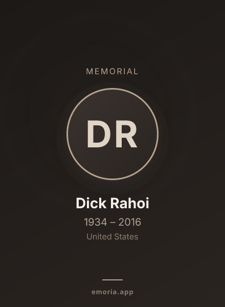 Memorial portrait of Dick Rahoi