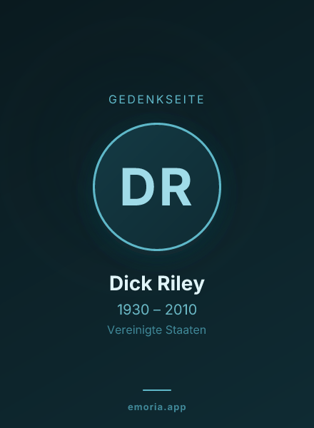 Gedenkportrait von Dick Riley