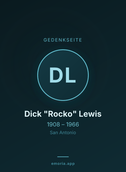 Gedenkportrait von Dick "Rocko" Lewis