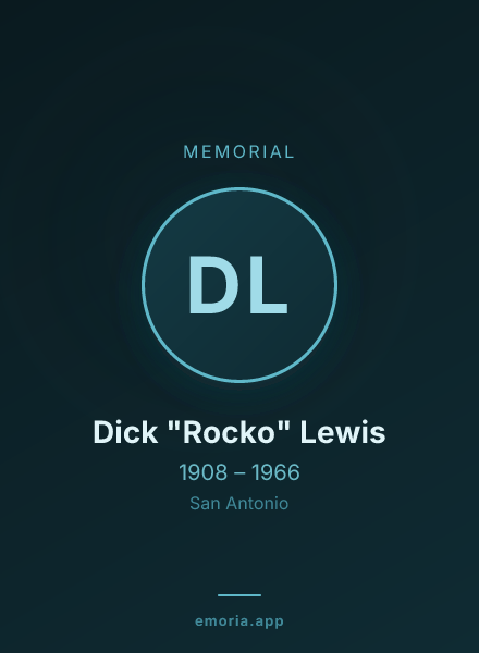 Memorial portrait of Dick "Rocko" Lewis