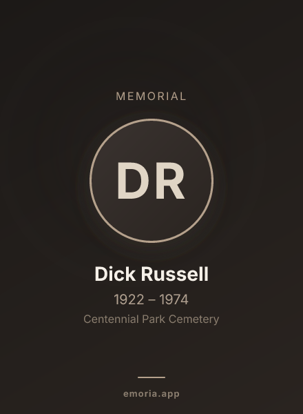 Memorial portrait of Dick Russell