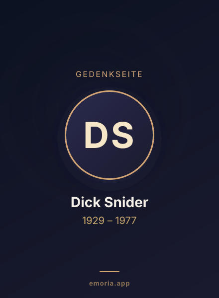 Gedenkportrait von Dick Snider