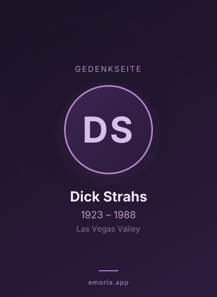 Gedenkportrait von Dick Strahs
