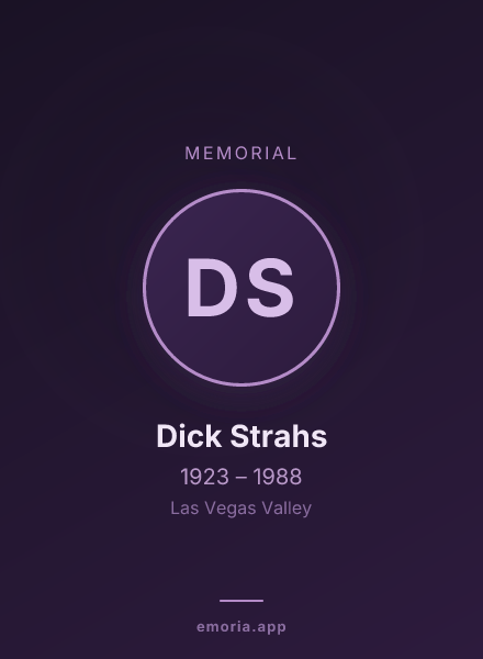 Memorial portrait of Dick Strahs