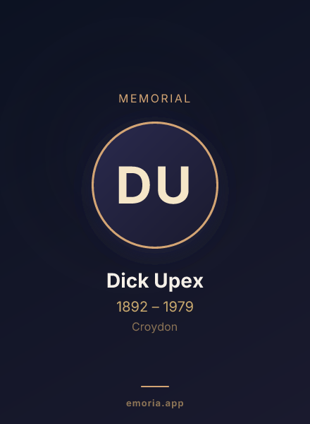 Memorial portrait of Dick Upex