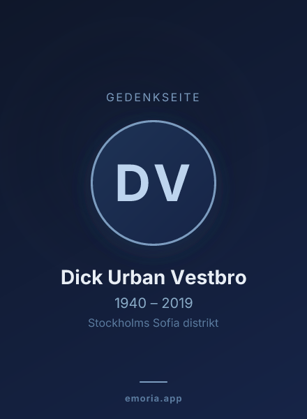 Gedenkportrait von Dick Urban Vestbro