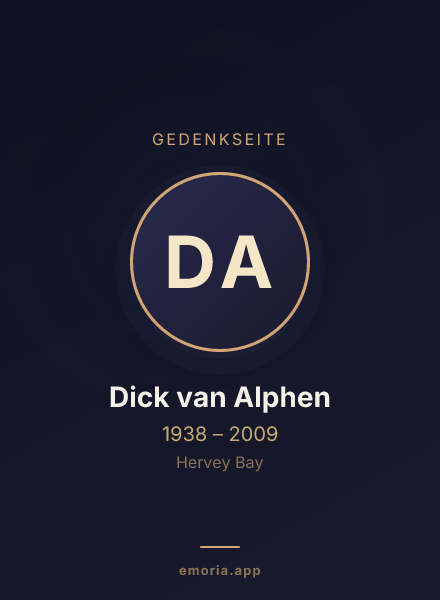 Gedenkportrait von Dick van Alphen