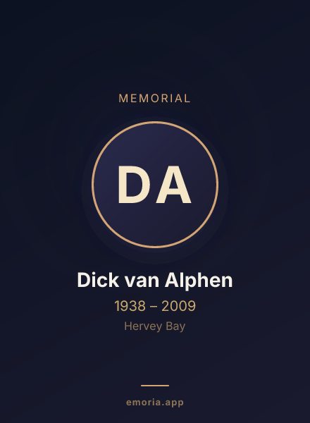 Memorial portrait of Dick van Alphen