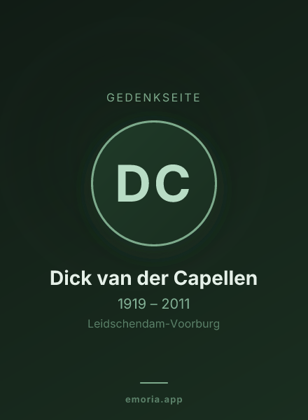 Gedenkportrait von Dick van der Capellen