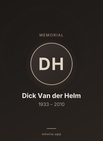Memorial portrait of Dick Van der Helm