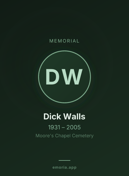 Memorial portrait of Dick Walls
