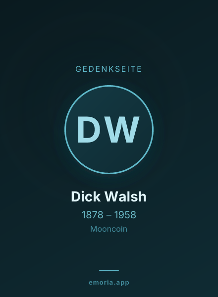 Gedenkportrait von Dick Walsh