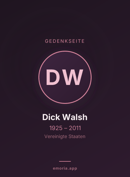Gedenkportrait von Dick Walsh