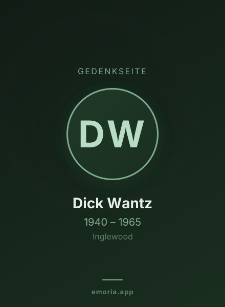 Gedenkportrait von Dick Wantz