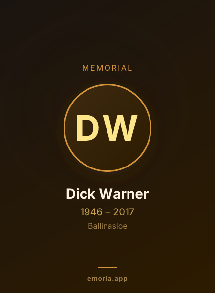 Memorial portrait of Dick Warner