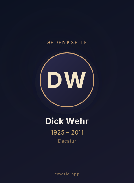 Gedenkportrait von Dick Wehr