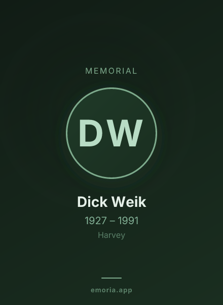 Memorial portrait of Dick Weik