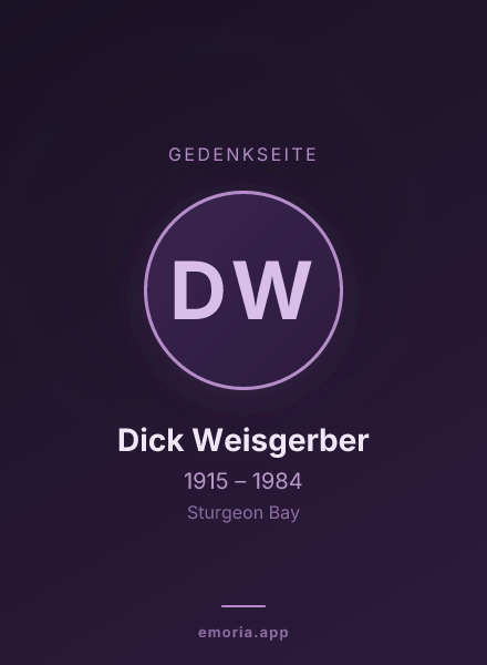 Gedenkportrait von Dick Weisgerber