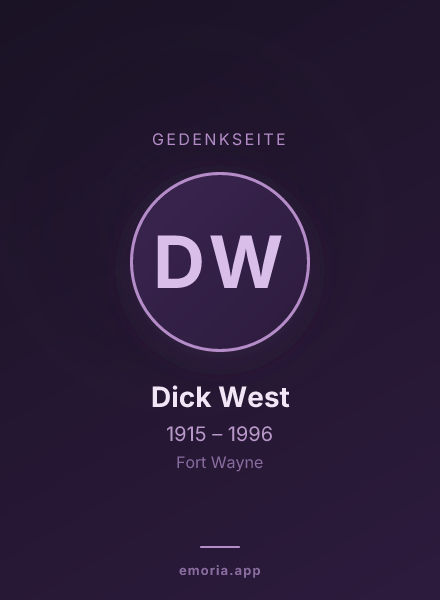 Gedenkportrait von Dick West