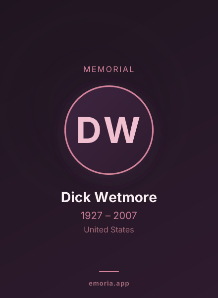 Memorial portrait of Dick Wetmore