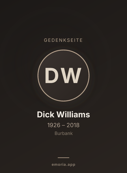 Gedenkportrait von Dick Williams