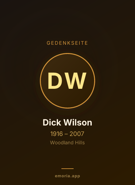 Gedenkportrait von Dick Wilson