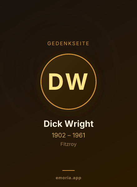 Gedenkportrait von Dick Wright