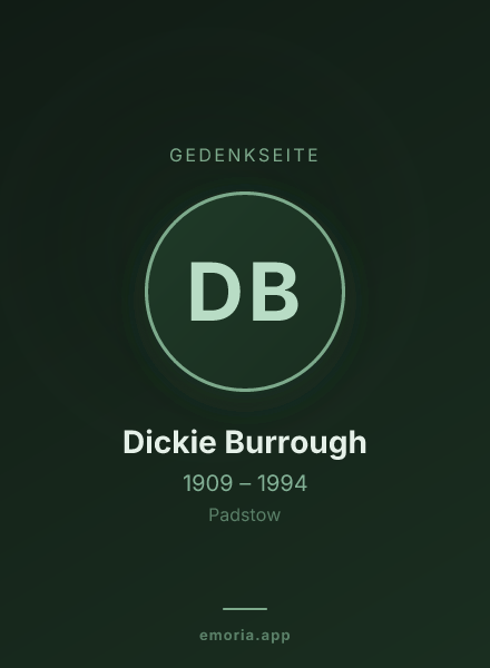 Gedenkportrait von Dickie Burrough