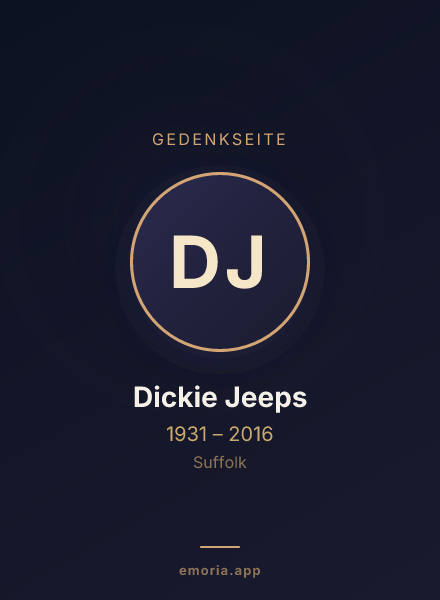 Gedenkportrait von Dickie Jeeps