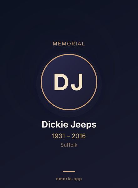Memorial portrait of Dickie Jeeps