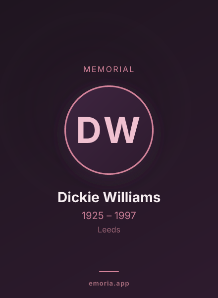 Memorial portrait of Dickie Williams