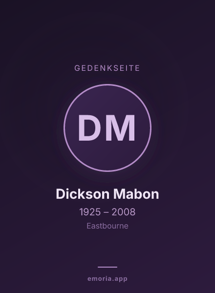 Gedenkportrait von Dickson Mabon