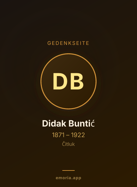 Gedenkportrait von Didak Buntić