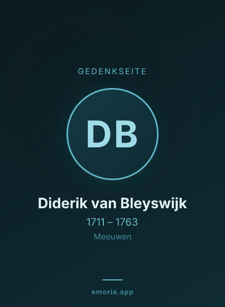 Gedenkportrait von Diderik van Bleyswijk