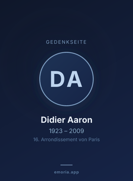 Gedenkportrait von Didier Aaron