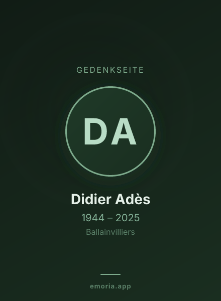 Gedenkportrait von Didier Adès