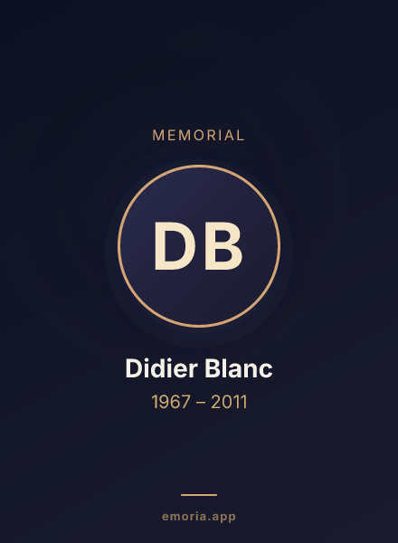 Memorial portrait of Didier Blanc