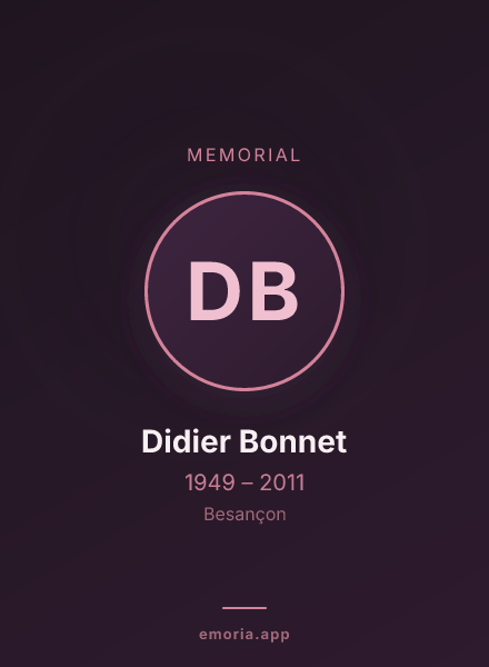 Memorial portrait of Didier Bonnet