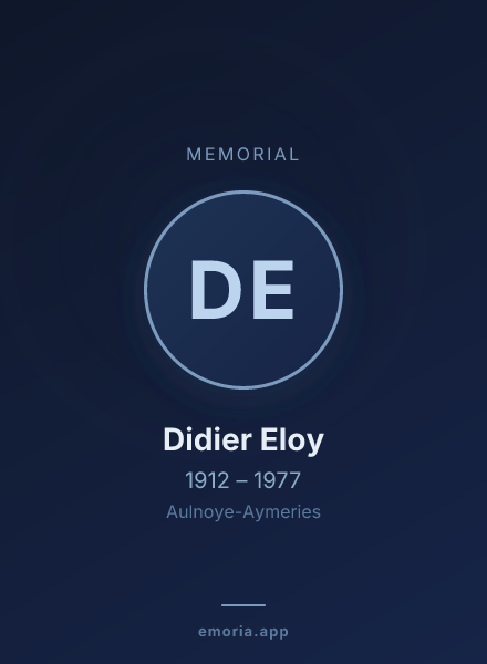 Memorial portrait of Didier Eloy